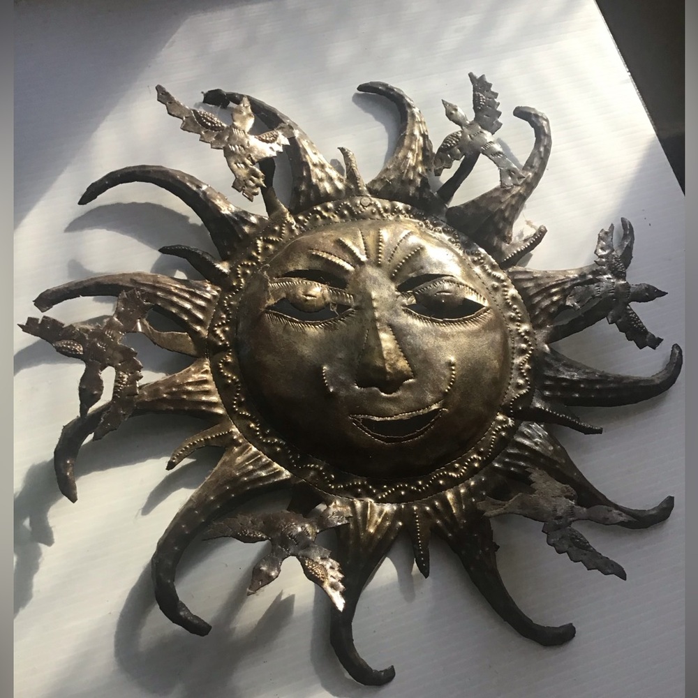 Birds Flying to the Sun-cut and pressed tin wall hanging